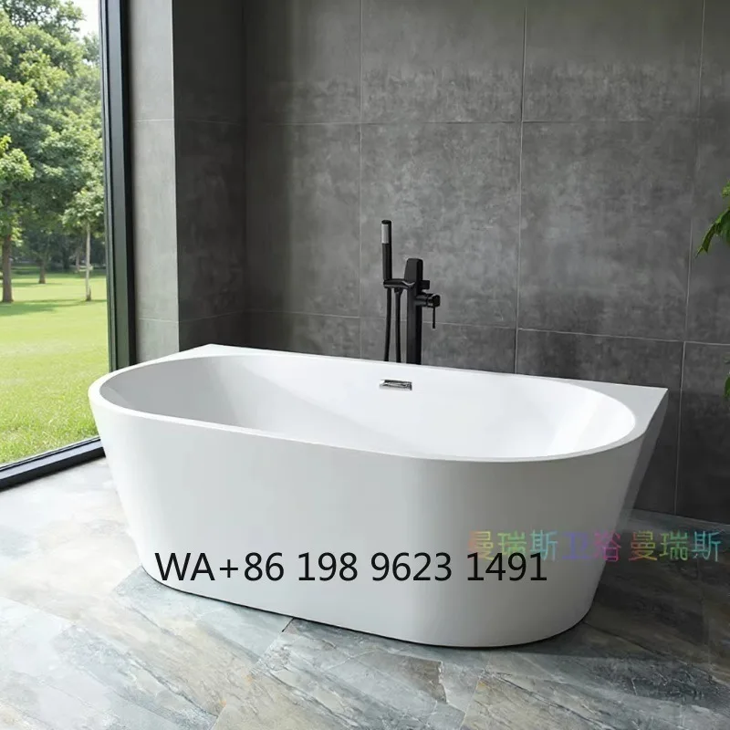 1.7m One-piece Freestanding Acrylic Bathtub Modern  Bathroom Hotel Homestay Universal Large Capacity Soaking Bath Tub Wholesale