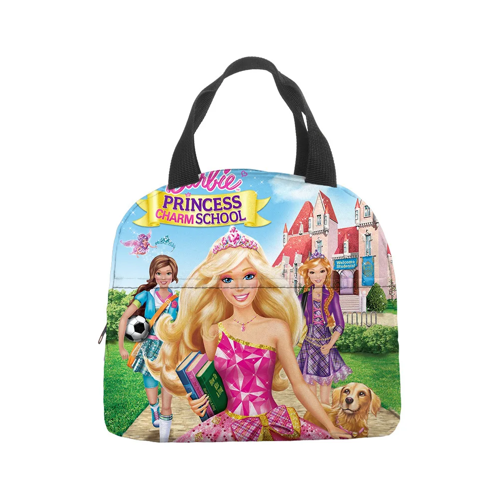 MINISO nowa torba na Lunch z filmem peryferyjnym Barbie przenośna torba termiczna torba termiczna folia aluminiowa torba termiczna pudełko na Lunch