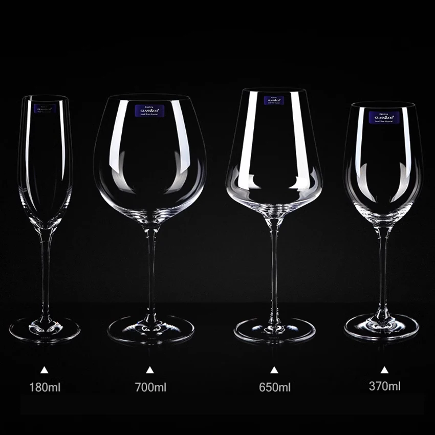 2pcs 1set Lead-free Crystal champagne glass European style High handmade wine goblet Wine cup household glassware Crystal cup