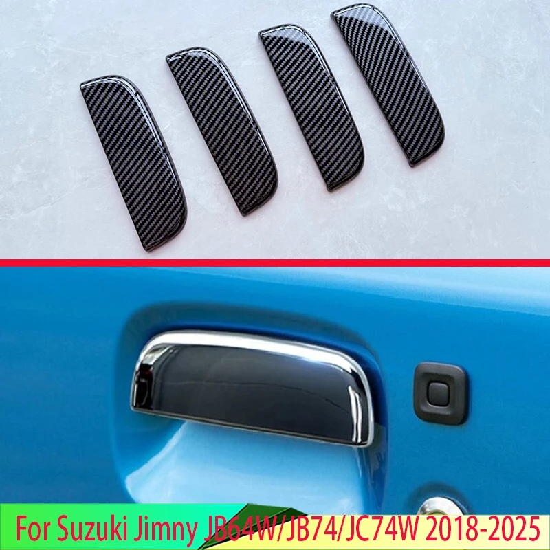 

For Suzuki Jimny JB64W/JB74/JC74W 2018-2025 ABS Chrome Door Handle Cover Without Smart Key Hole Catch Cap Trim Molding