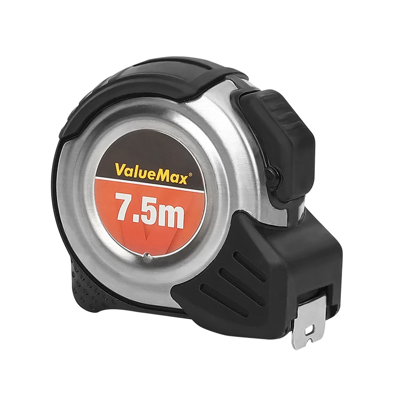 Измерительная рулетка ValueMax, 7,5 м, стальная Метрическая рулетка, автоматическая блокировка, выдвижной измеритель расстояния, деревообрабатывающий измерительный инструмент