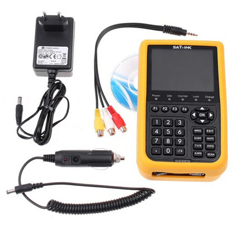 Satlink WS-6909 3.5 بوصة DVB-S & DVB-T Combo Signal Finder، WS 6909 مقياس إشارة الأقمار الصناعية الرقمية والأرضية #5