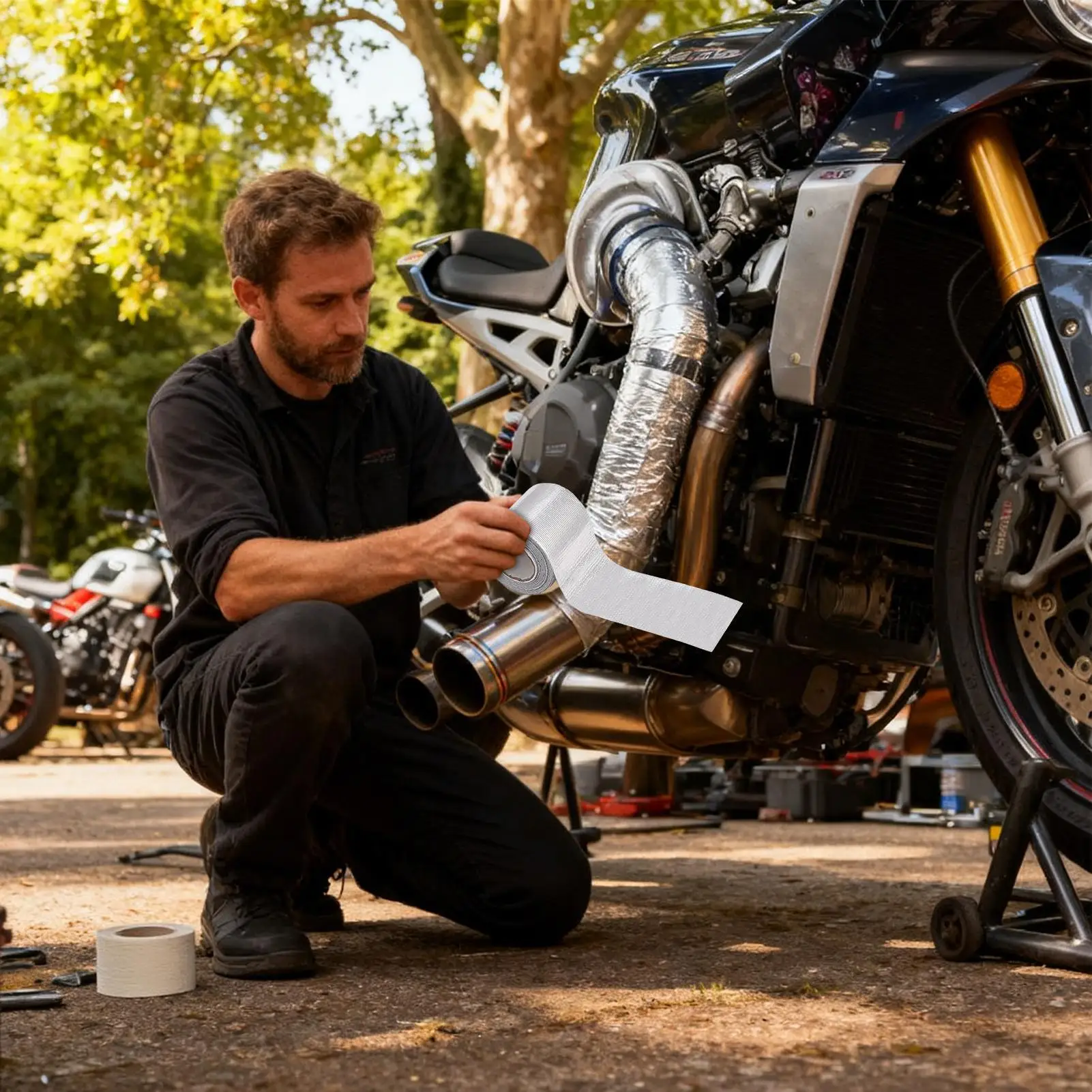 

Лента для выхлопной трубы, клейкая уплотнительная пленка для труб с 20-мя стяжками из нержавеющей стали, сверхмощная лента для выхлопной трубы для автомобиля, мотоцикла, HVAC