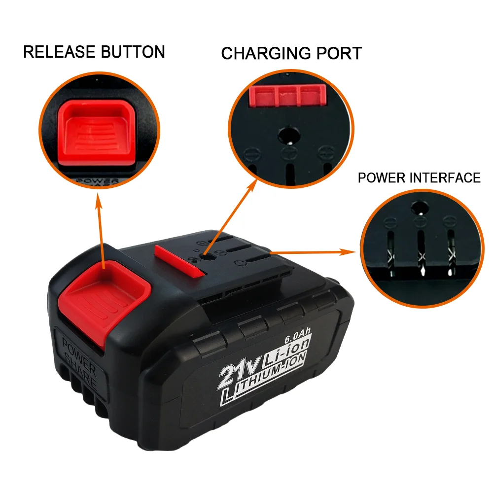 Suitable for Dayi chainsaw angle grinder lithium battery electric wrench special gas gun machine universal battery 21V 6000mAh