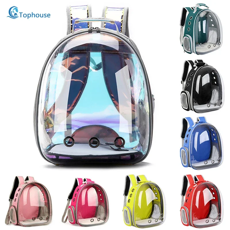 Katzen tasche atmungsaktive tragbare Haustier Trage tasche Outdoor-Reise rucksack für Katze und Hund transparenten Raum Haustier Rucksack