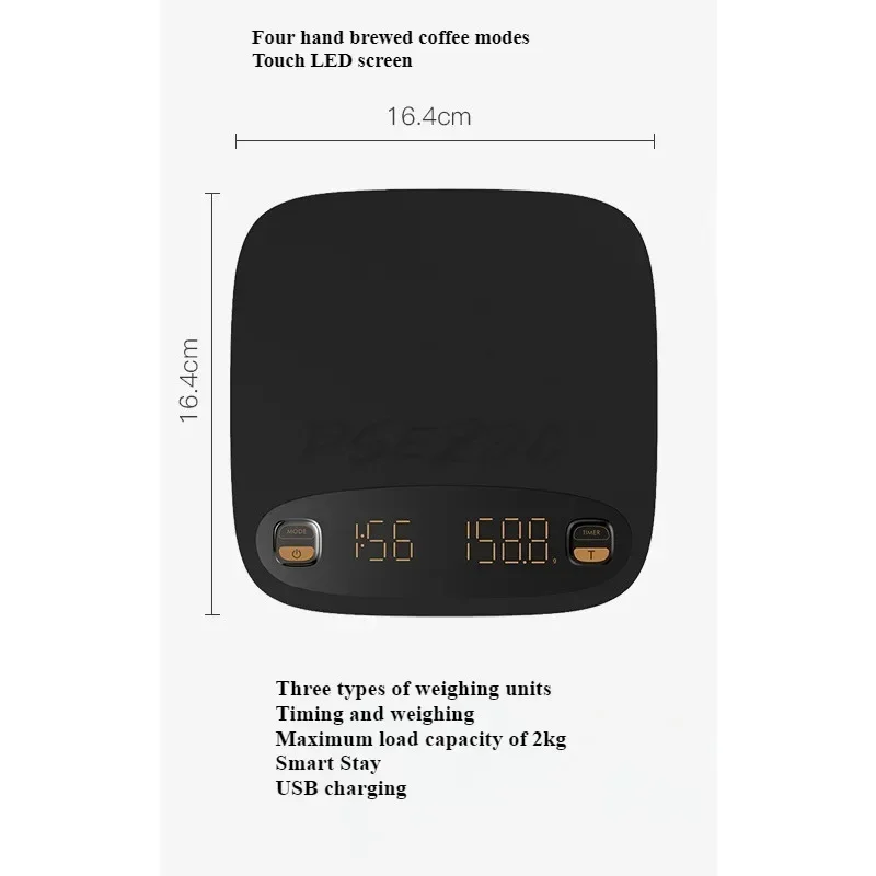 Mini Baking Convenient Nutrition Scale Home Kitchen Food Intelligent Coffee Electronic Scale USB Charging