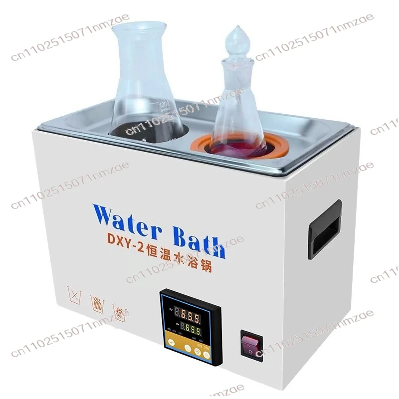 Lab Constant Temperature Water Bath - Electric Heated Water Tank (2/4/6 Holes), Stainless Steel with Timer & Dry-Burn Protection