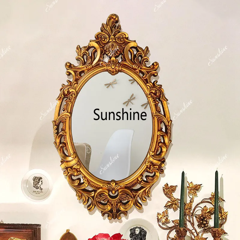 French American retro oval bathroom mirror, American vanity mirror