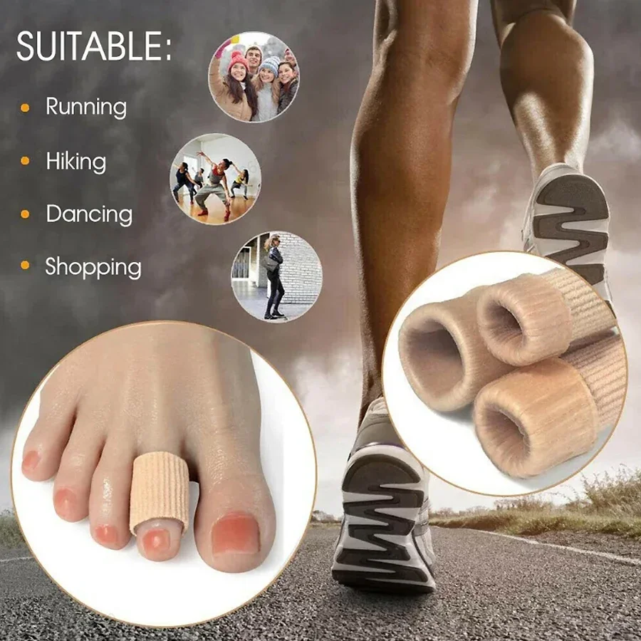 أكمام جل من الألياف الناعمة لأصابع القدم، واقيات أصابع أنبوبية من السيليكون قابلة للتنفس، العناية بالقدم، الراحة والحماية، فاصل وسادة الذرة #5