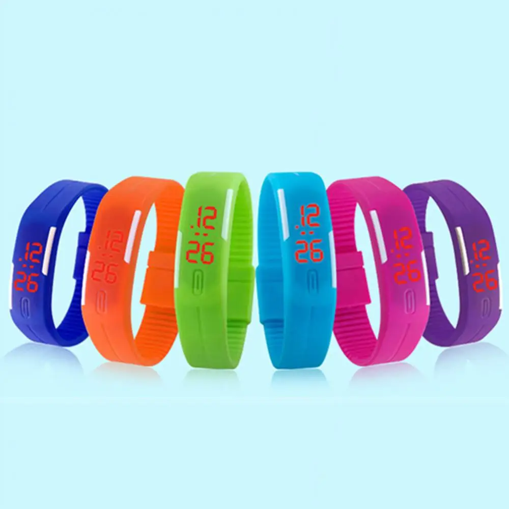 Men Women Silicone Wrist Watch Red LED Sports Bracelet Touch Digital Wrist Watch