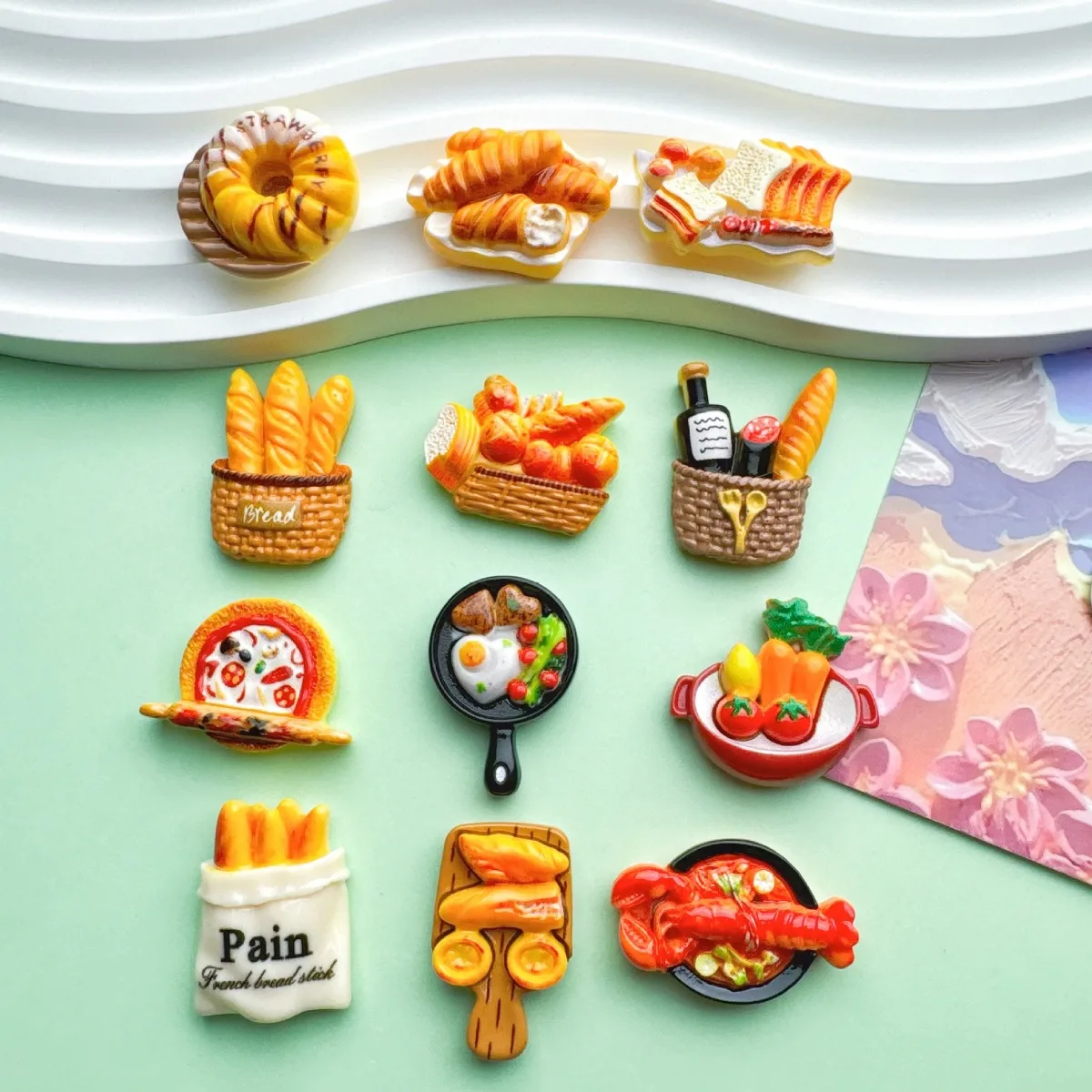 SW02 DaCan 10pcs miniature resin food DIY refrigerator bead food decoration phone case magnet accessories gift girl