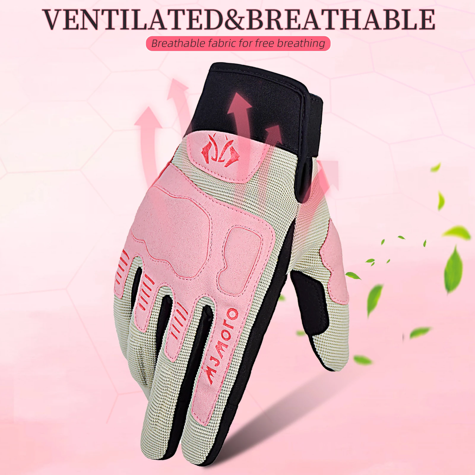 Pink Lady Summer Breathable Motorcycle Gloves Men Touch Screen Motocross Guantes MTB Racing Bike Off-road Bicycle Cycling Gloves view 4