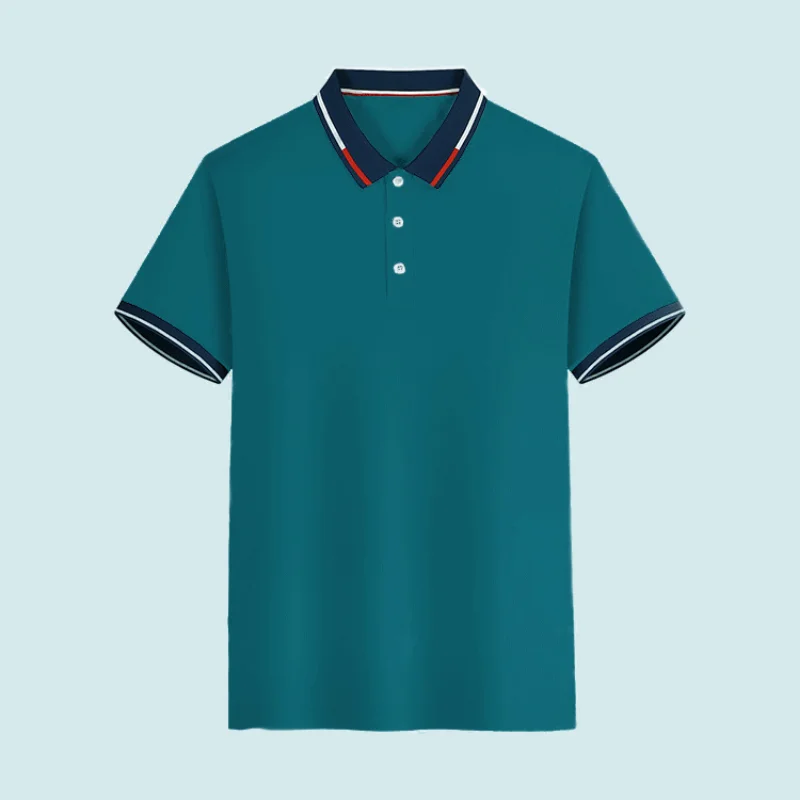 

Summer New Men's Polo Shirt Fashion Casual Lapel T-shirt Solid Color Men's Loose Top