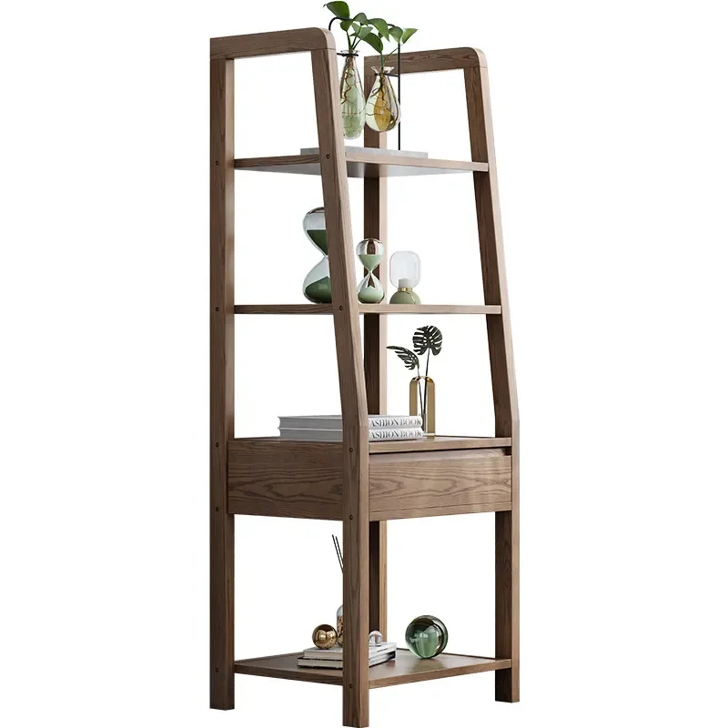 b24 Nordic solid wood shelf floor-to-ceiling living room bedroom study office storage rack