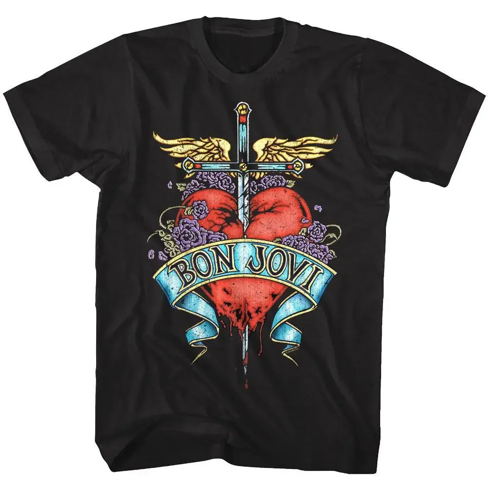 Camiseta Masculina Y2K Bon Jovi Keep The Faith USA Tour 1993 - Merch de Concerto de Banda de Rock de Alta Qualidade - Luxo para Homens e Mulheres - Streetwear