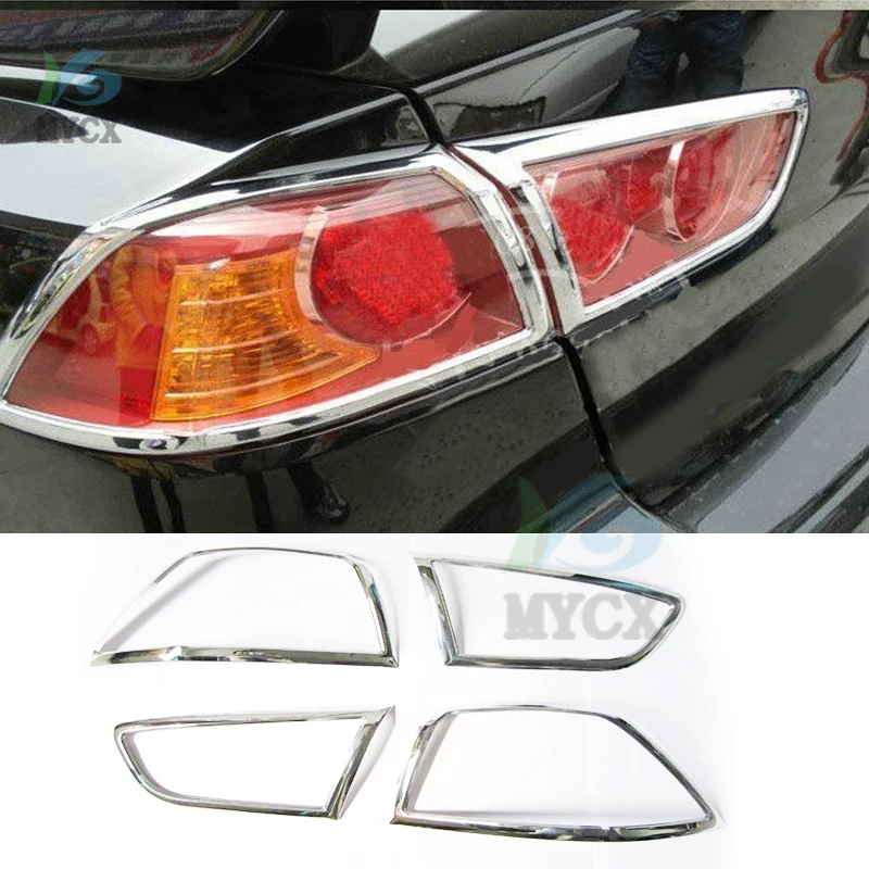 ABS Chrome Rear headlight Lamp Cover for Mitsubishi Lancer/Lancer X/Lancer Evo 2009 2010 2011 2012 2013 2014 2015 2016