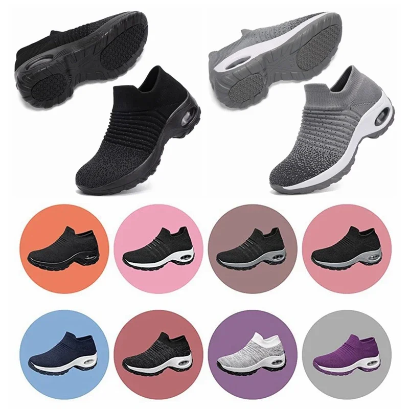 

Tennis Shoes For Women Platform Sneakers Spor Ayakkabi Bayan Ourdoor Sports Solid Color Breathable Sock Footwear Zapatos Mujer