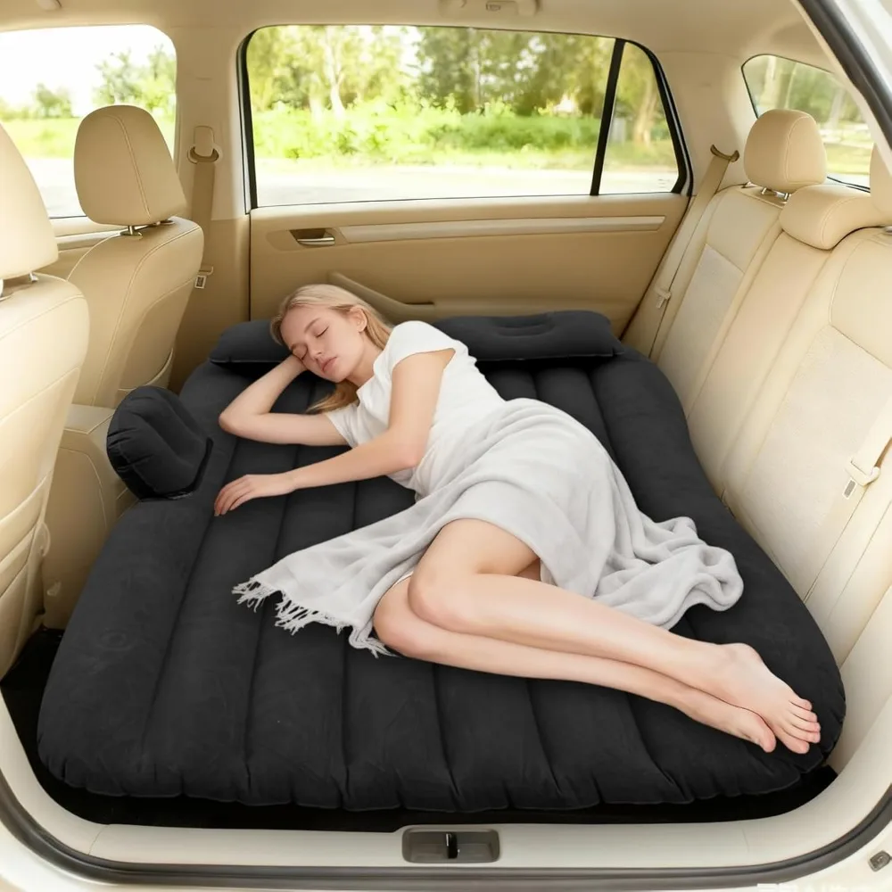 Inflatable Car Air Mattress with Pump, 55x35 Inch Portable Thickened Bed for Travel Camping SUV
