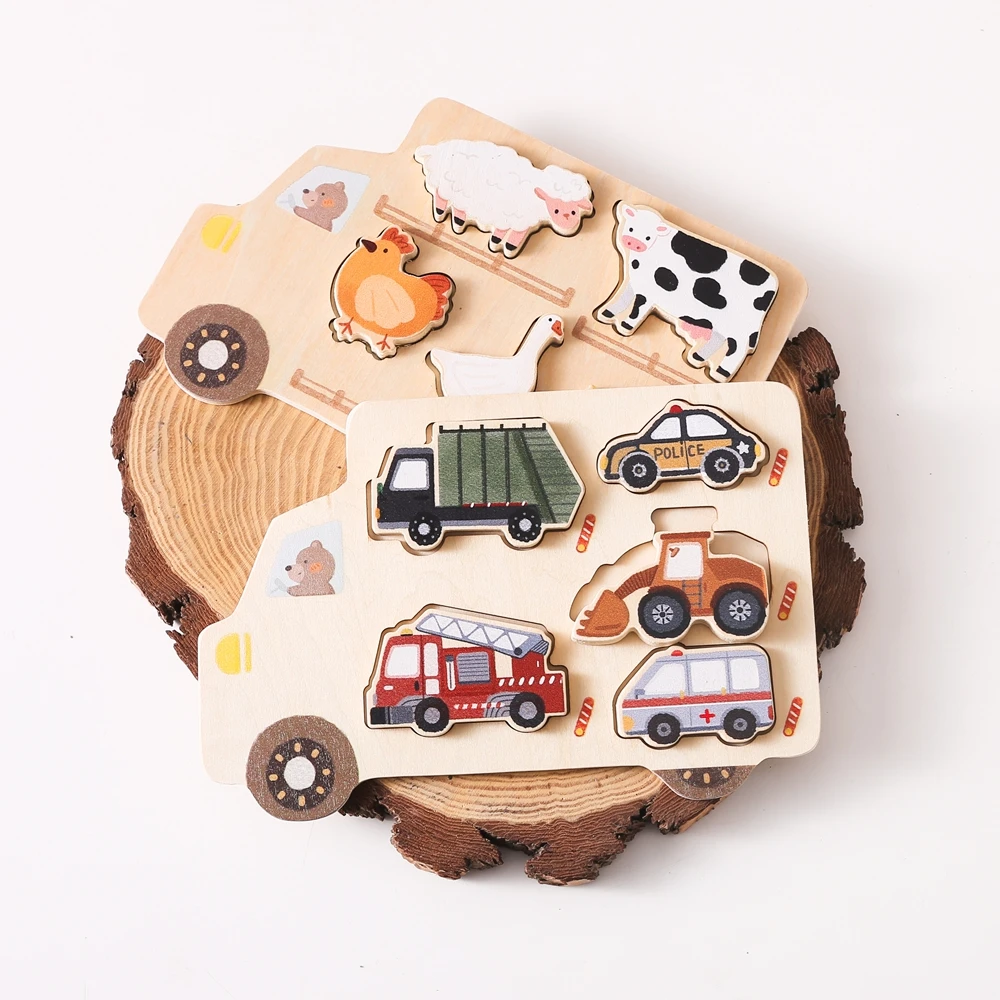 Baby Montessori Puzzles Spielzeug Holz Geometrie Puzzle Spielzeug Tier Auto Form Puzzle Bord Passenden Spiele Pädagogisches Lernen Spielzeug – Detail 20