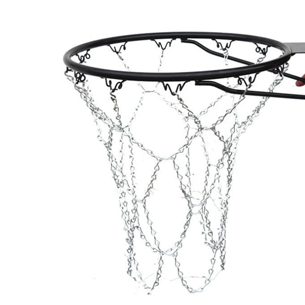

2 Pcs Iron Chain Basketball Net Professional Standard Heavy Duty Basketball Goal Net Replacement Basketball Net