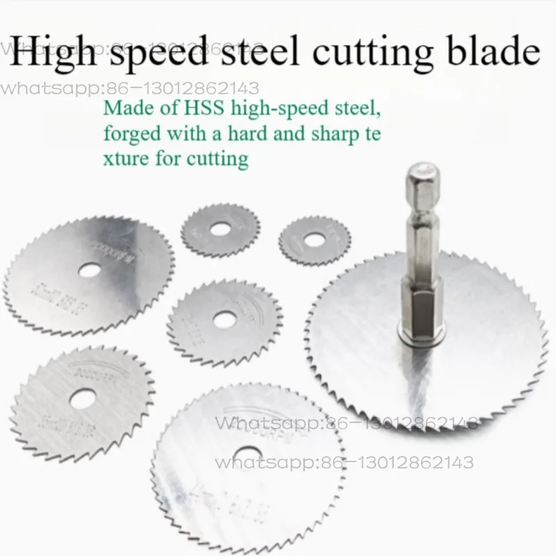 High Speed Steel Mini Saw Blade Wood Decoration Cutting Blade Circular Saw Blade Woodworking Electric Drill Hexagonal Handle
