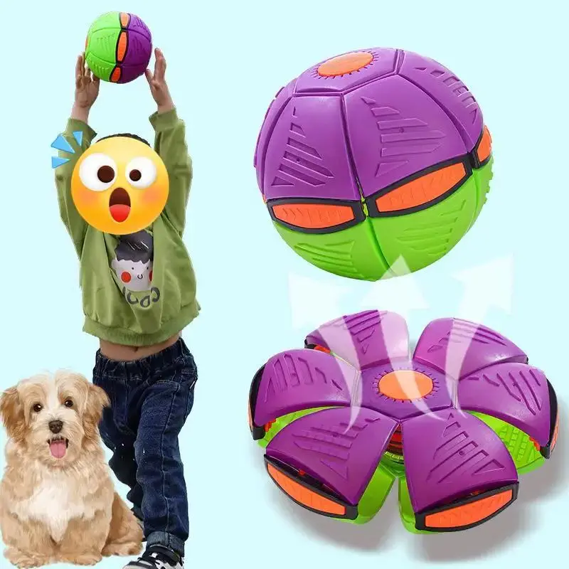 لعبة كرة الصحن الطائرة القابلة للتحويل للأطفال، لعبة تهوية سحرية للاستخدام الداخلي والطفل، لعبة كرة مرنة ممتعة للكلاب الأليفة