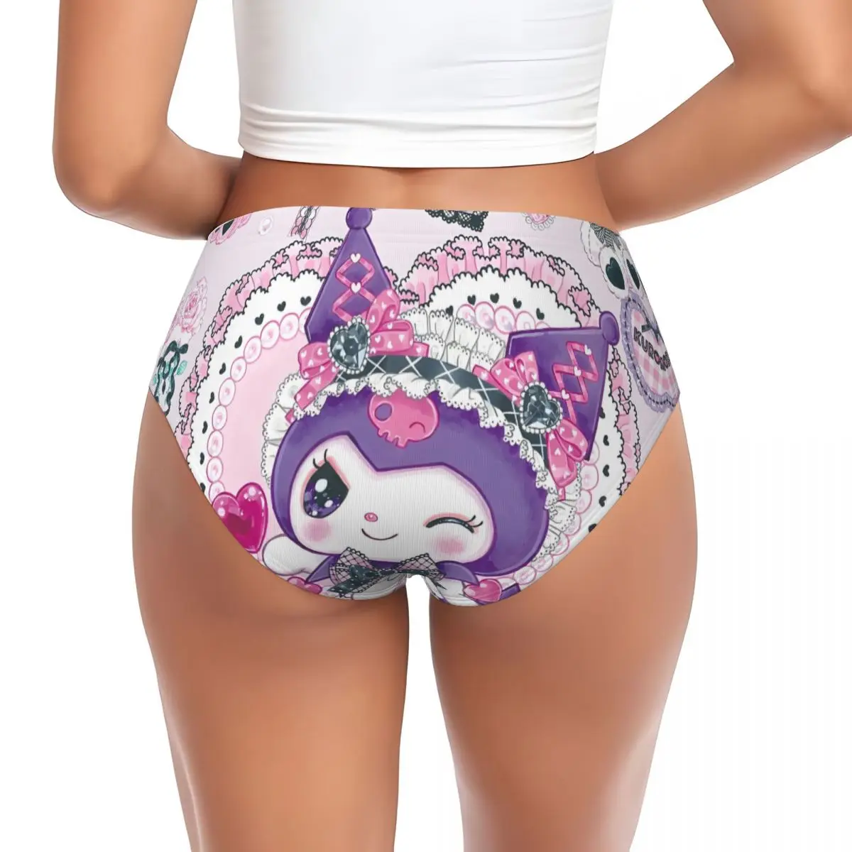 Женские трусики Kuromi с героями мультфильмов Kawaii на заказ, женское дышащее горячее нижнее белье, трусы