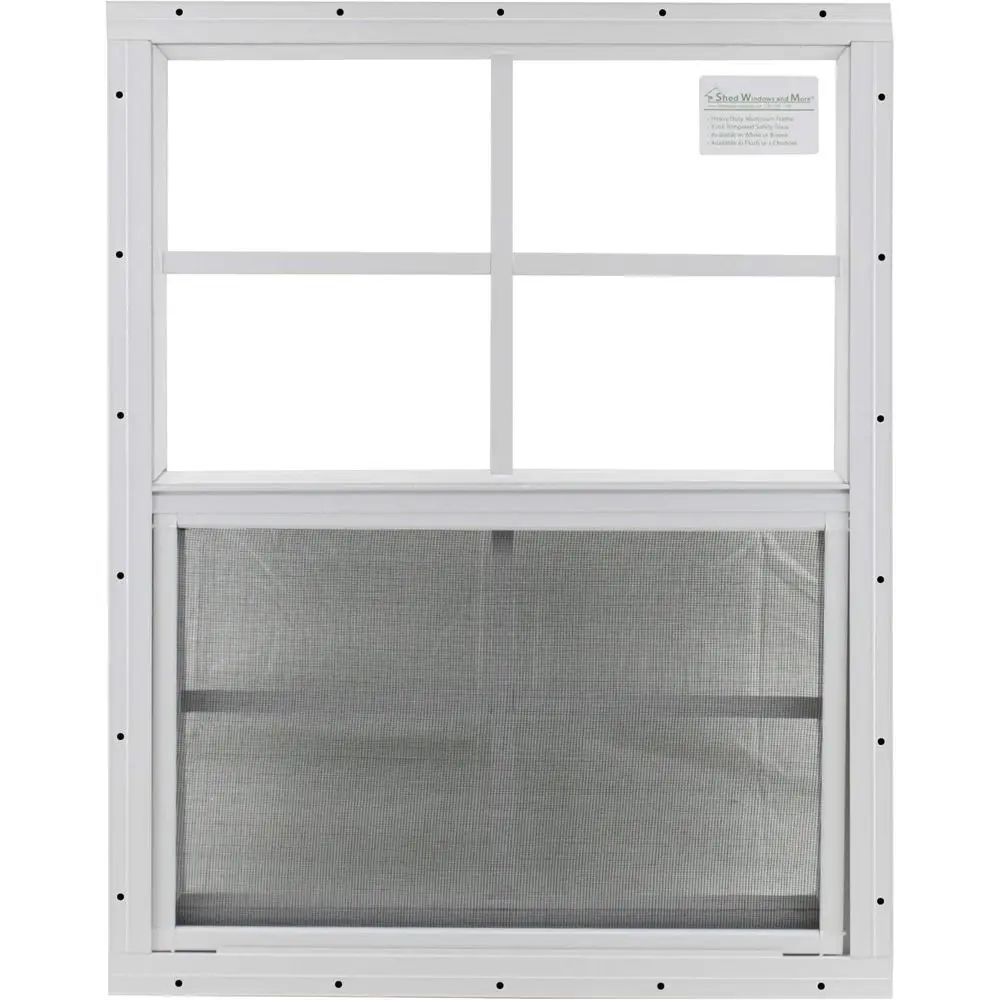 

18 x 23 White Mount with Safety Tempered Glass for Storage, Playhouse, Chicken Coop