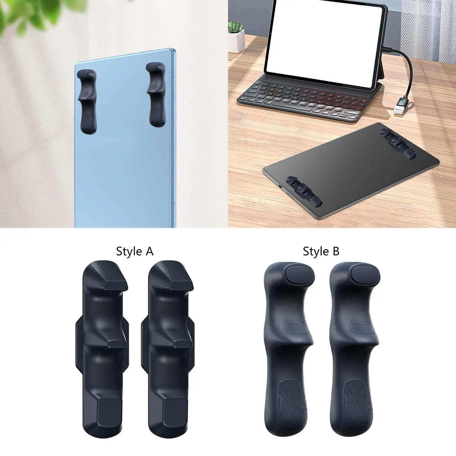2 alças de jogo para tablet, leve, removível, lavável, silicone, gamepad