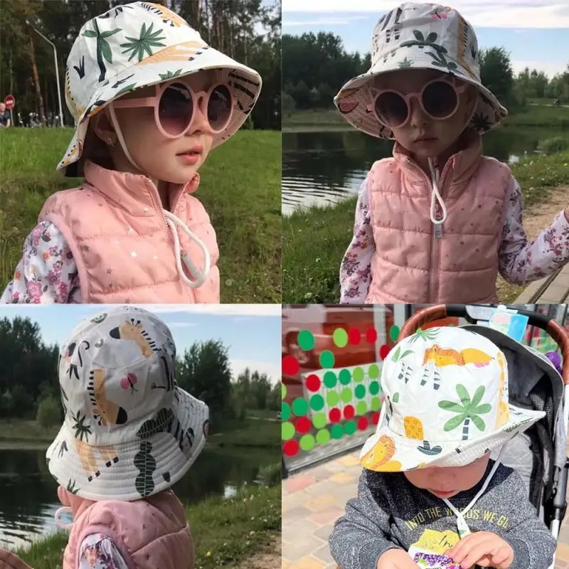 Summer Panama Baby Girls Hat Autumn Cartoon Boys Fisherman Hat Baby Sun Hat Outdoor UV Bucket Hat for Kids Toddler Bonnets