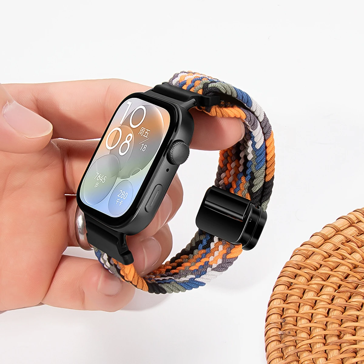 Magnetic Nylon Strap for Huawei Watch Fit 5 5 Pro Fit 4 4 Pro Elastic Braided Loop Wristband Bracelet for Huawei Fit 5 4 3 Band