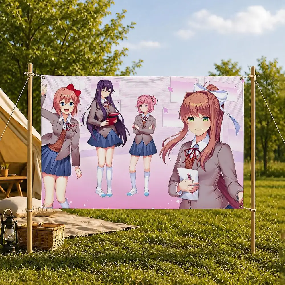 Das Spiel Doki Doki Literature Club! Flaggen, Zimmer, Schlafzimmer, Zuhause, Außenbereich, Wanddekoration, Konzert, bedruckter Hintergrund, Dekoration, Kunst, Banner – Detail 7