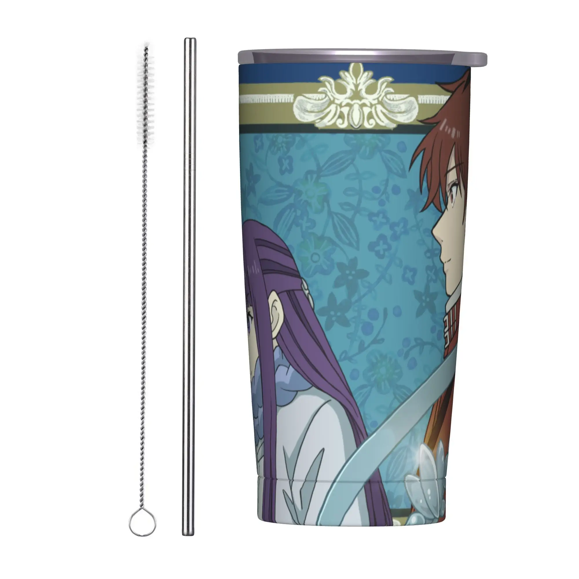 Frierens Beyond Journey's End Anime Tumbler Vacuum Insulated  Coffee Cups with Lid Straw Smoothie Tea Mug Hot Cold Drink