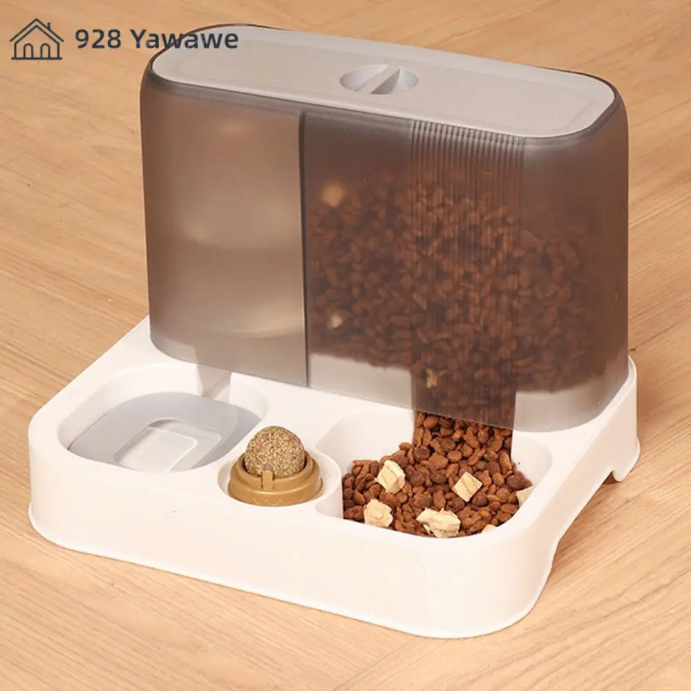 

Cat Food Dispenser Large Capacity Automatic 2 In 1 Pet Supplies Cat Feeder Moisture-proof Cat Food Bowl