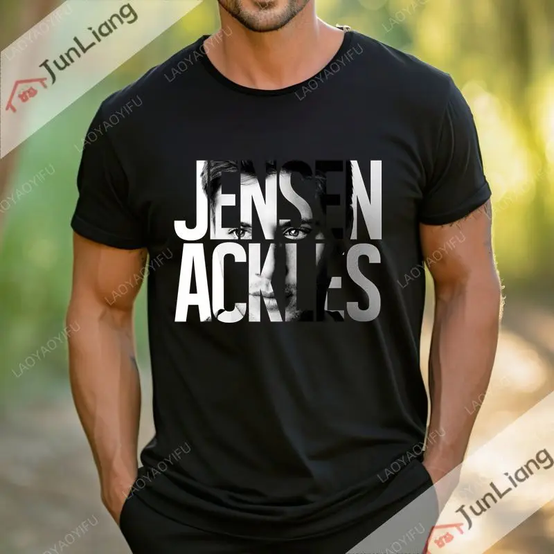 Camiseta Jensen Ackles Hip Hop Rock Retro 90 Fan moda Casual camisa verano manga corta cuello redondo 100% algodón Top