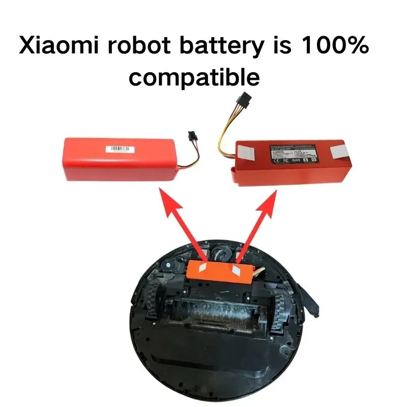 Original BRR-2P4S-5200S Robotic Vacuum Cleaner Replacement Battery For Xiaomi Roborock S55 S60 S65 S50 S51 S5 MAX S6 Parts