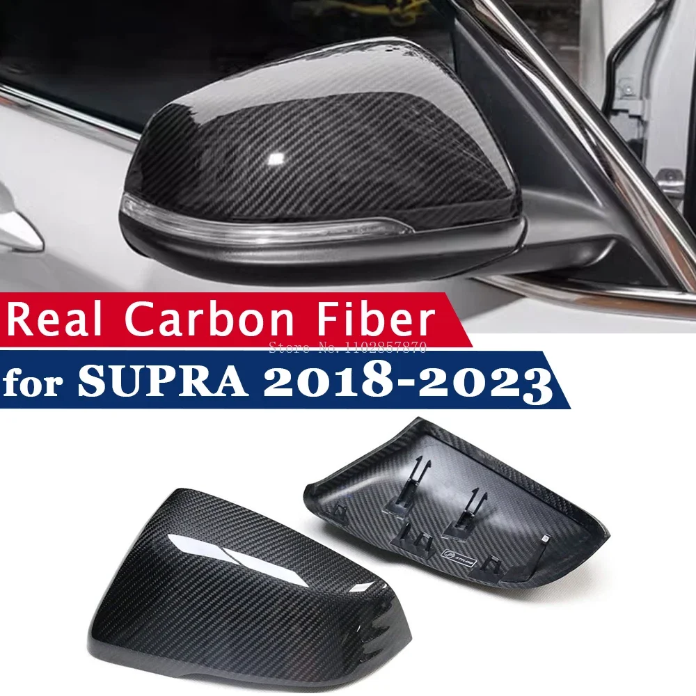 

Rearview Mirror Cover for TOYOTA SUPRA 2018-2023 Real Carbon Fiber Side Mirror Shells Add on Frame Replacement Case Protector