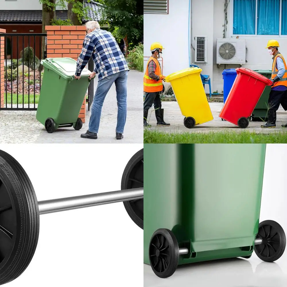 

Waste Bin Replacement Wheels & Pulley System for Easy Trash Can Mobility