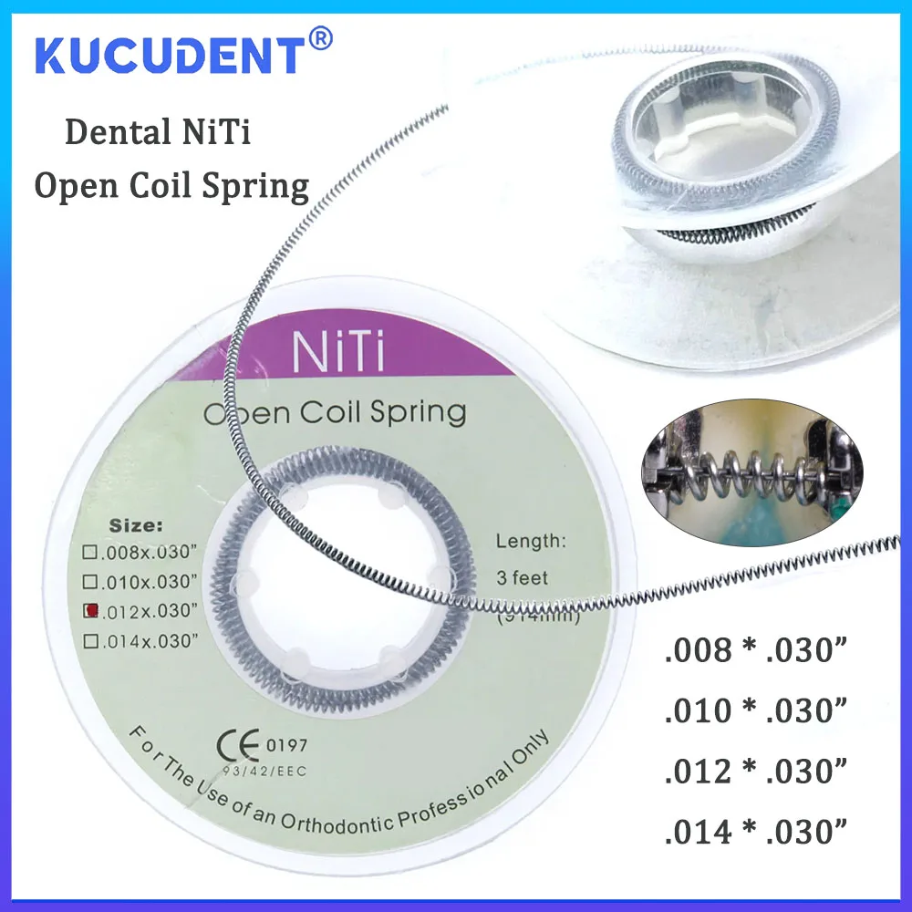 KUCUDENT 3 Feet/RollDental Orthodontic Niti Open Coil Springs Length 914mm Dentistry Archwire Teeth Braces Materials 0.010 0.012