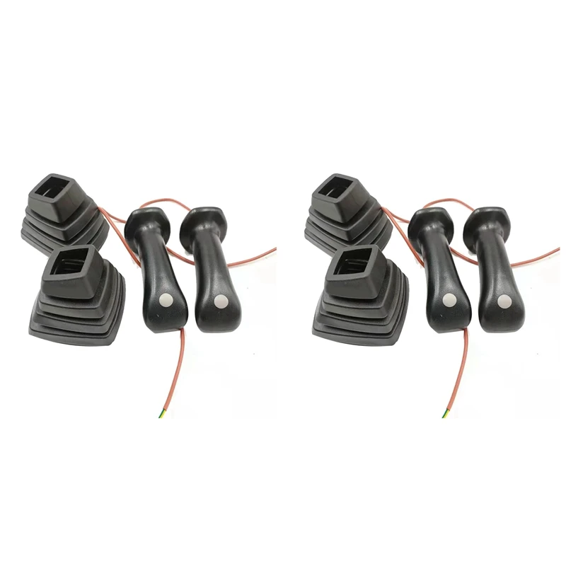 2Set L+R Excavator Joystick Assy Gears Handle With Dust Cover For Rexroth Yuchai LOVOL Longgong-Revo 55/60/65/75-8/80