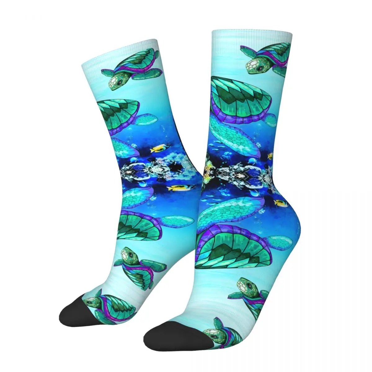 Sea Turtles Dance Shower Curtain Men Women Socks Outdoor Novelty Spring Summer Autumn Winter Stockings Gift