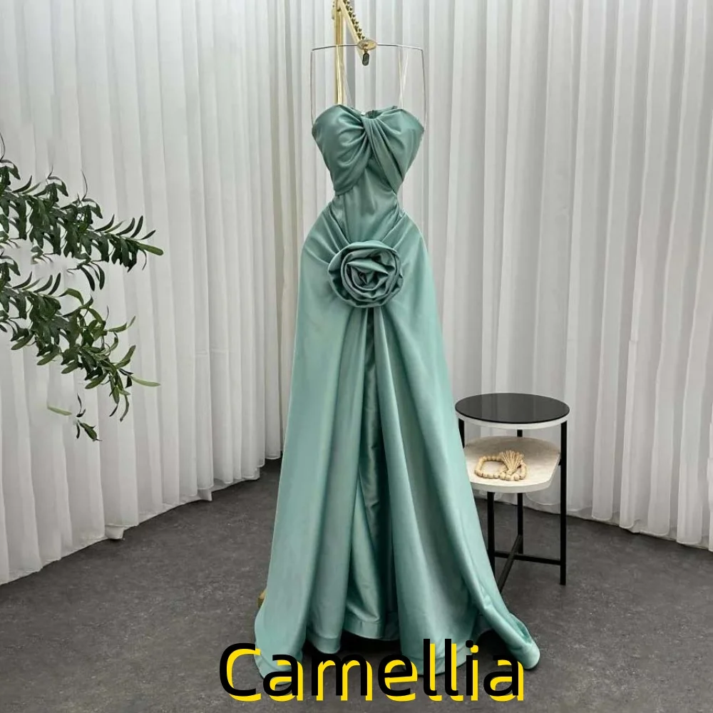 맞춤 제작된 정교한 인어공주 스타일 이브닝 드레스, 매력적인 스위트하트 프롬 드레스, 민소매 러플 파티 가운, 고급스러운 이브닝 드레스 2025