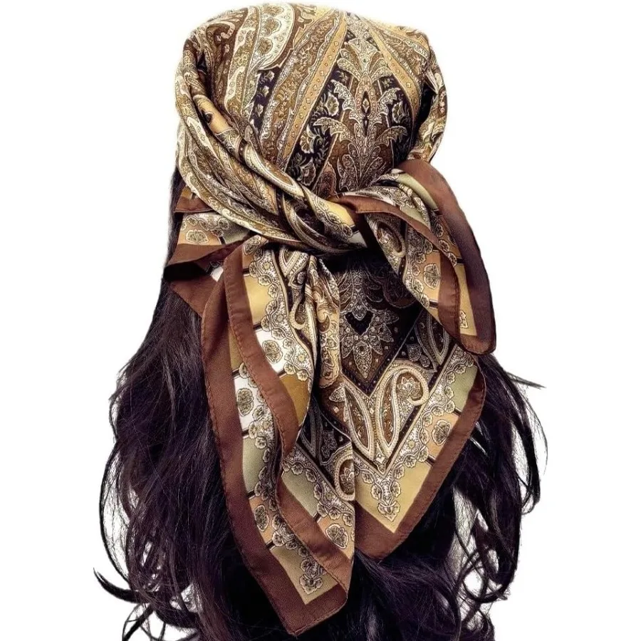 وشاح رأس أنيق من الساتان مع نسيج يشبه الحرير مثالي لحماية الشعر النسائي وإكسسوارات عصرية أنيقة خفيفة الوزن