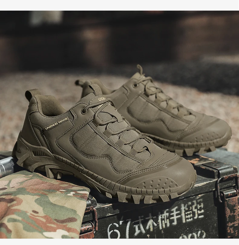 Männer Taktische Stiefel Anti Slip Arbeit Lace Up Unisex Armee Schuhe Outdoor Wanderschuhe Wüste Top Männliche Militär Stiefel Special Forces – Detail 23