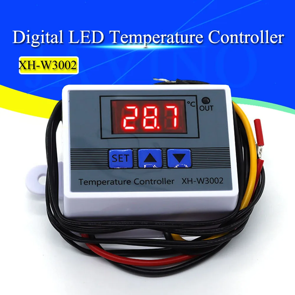 XH-W3002 220V /12V Digital LED Temperature Controller 10A Thermostat Control Switch Probe with waterproof sensor W3002