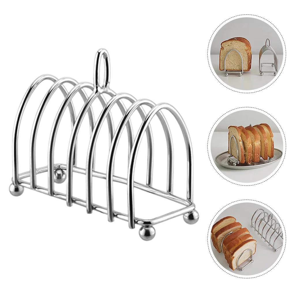 

Convenient Stainless Steel Slice Bread Rack 6 Slice Toast Stand Kitchen Accessory Metal Toast Rack Kitchen Accessory