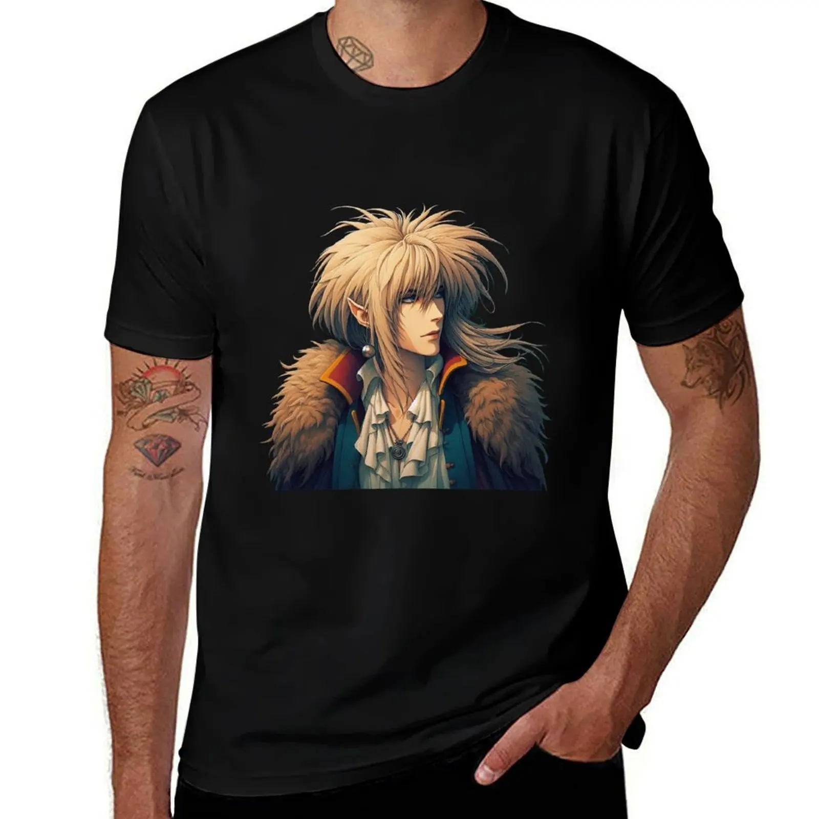 

Howl as Jareth (Labyrinth) T-Shirt oversized graphic tee Blouse custom t-shirts graphics mens graphic t-shirts