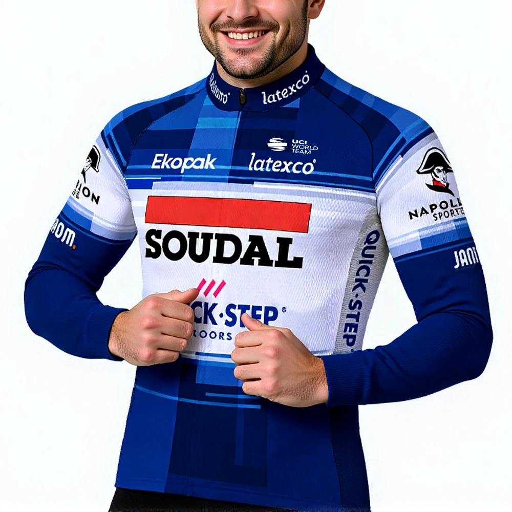 Nueva equipación de ciclismo para hombre QUICK STEP Team, camiseta de ciclismo de manga larga 2026, maillot de invierno para ciclismo, camiseta de bicicleta para hombre, verano