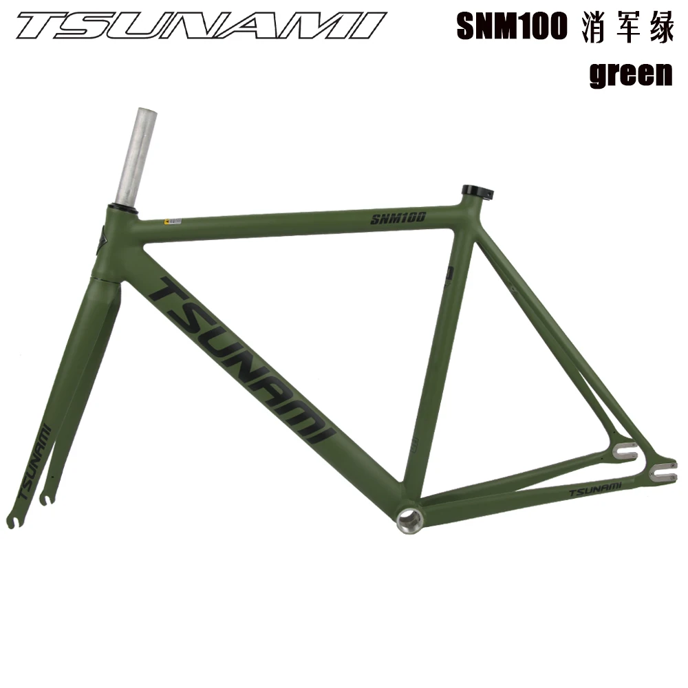 TSUNAMI SNM100 High Quality Retro Frame 700C Aluminum Fixed Gear Frame and Fork Track Fixie Bike 49CM 52CM 55CM 58CM Frameset