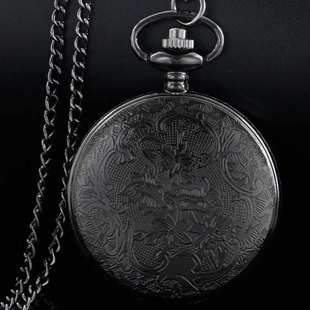 Orologio da tasca al quarzo cavo digitale con croce nera Collana classica retrò con ciondolo Accessori per uomo e donna Orologio regalo per coppia